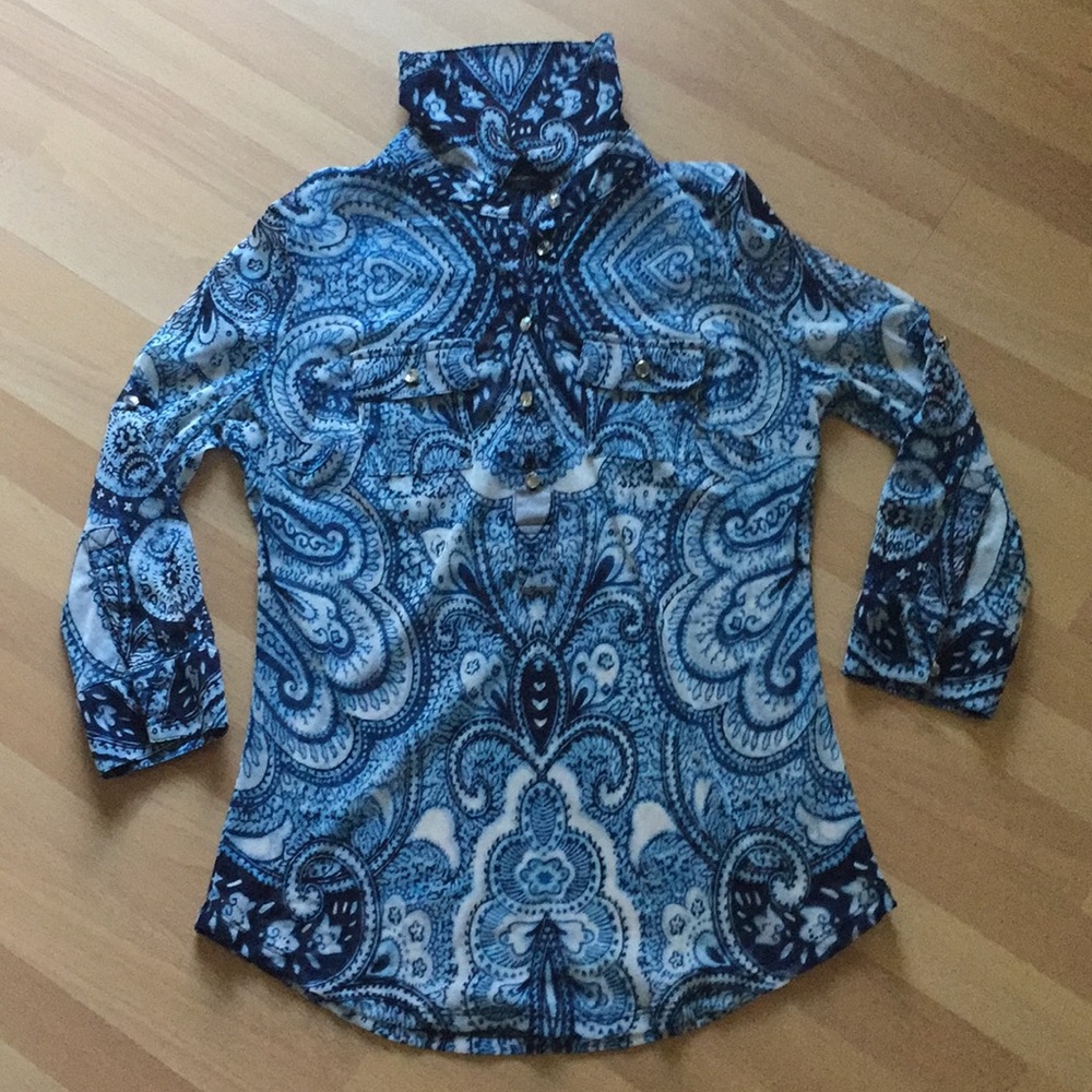 mesh turquoise blouse